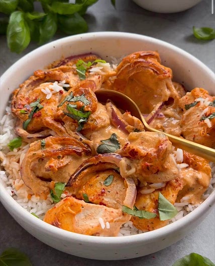 Ofen Hähnchen Sahne   