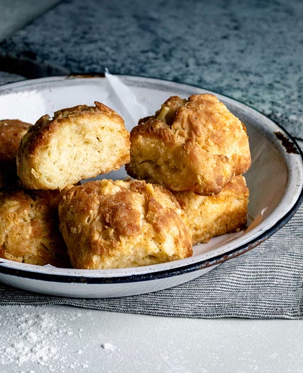 Air Fryer Cheddar Biscuits with Garlic Butter