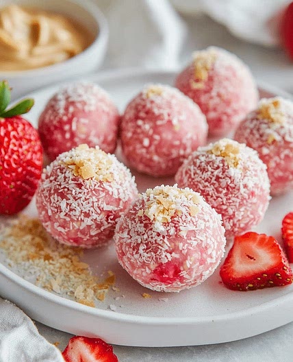 Strawberry shortcake protein balls