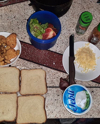 Grilled nuggets potato toast with jben
