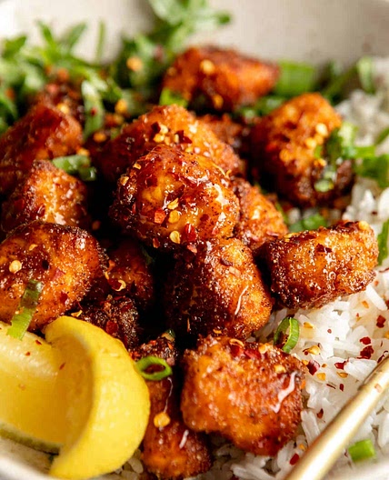 Hot Honey Salmon Bites