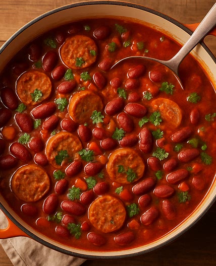 One-Pot Pork Sausage & Red Bean Chili