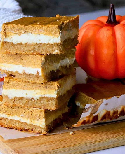 Pumpkin Spice Cheesecake Bars (Low Carb, Gluten Free)