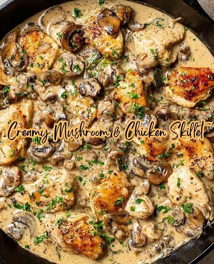 Creamy Mushroom & Chicken Skillet