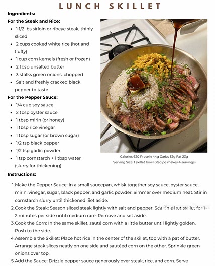 Beef Steak Pepper Lunch Skillet