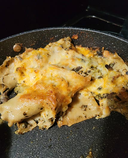 One pot broccoli chicken lasagna bake