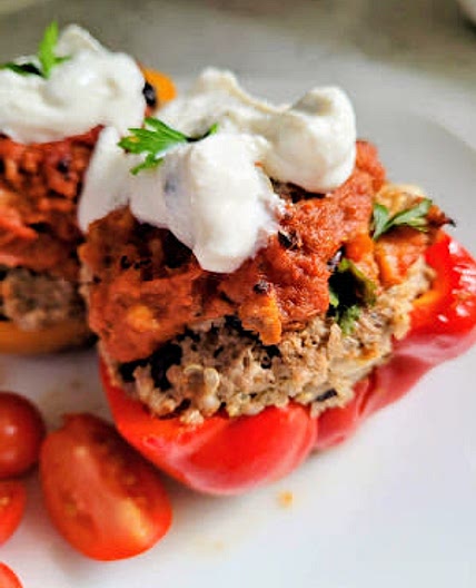 Black Bean and Beef Stuffed Peppers