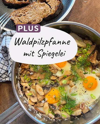 Einfache Pilzpfanne mit Spiegelei 🍳🍄