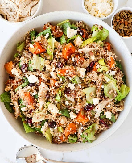 Peri Peri Butterfly Chicken with Squash, Grains & Feta Salad