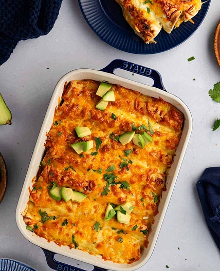 Creamy Chicken Taco Enchiladas