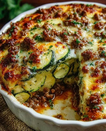 Ground Beef Zucchini Bake (Low Carb)