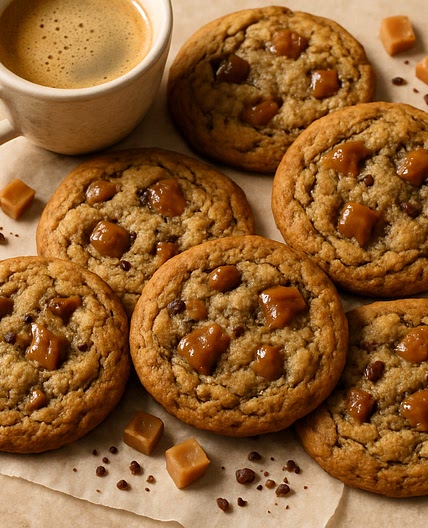 Brown Butter Coffee Toffee Cookies