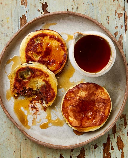 Stuffed souffle pancakes - Nicola Lamb