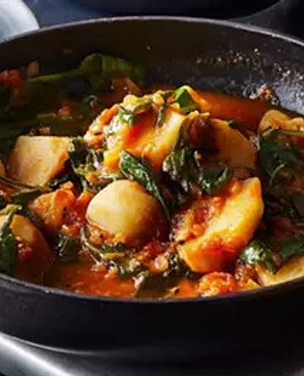Jerusalem artichoke & spinach curry