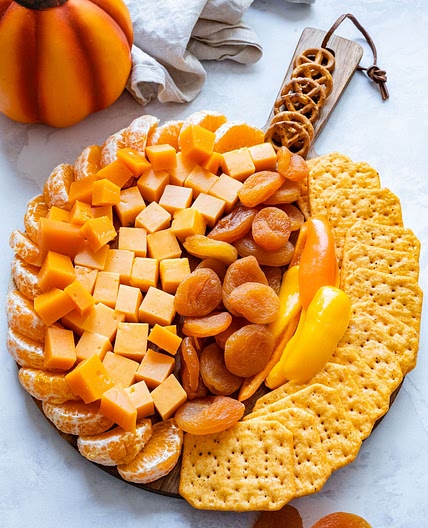 Easy Pumpkin-Shaped Cheese Board