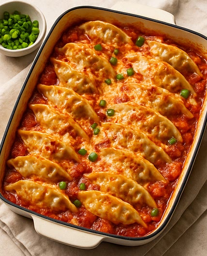 One-Pan Viral Dumpling Bake