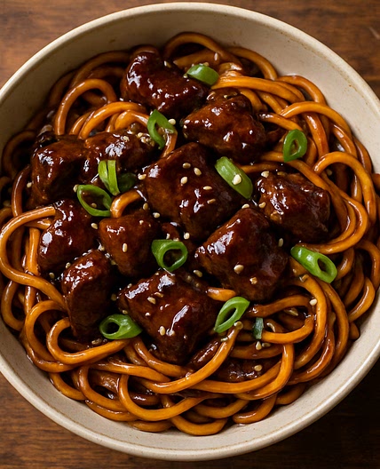 Sticky Hoisin Beef Noodles