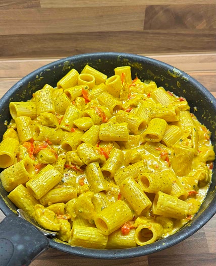 Pâtes poulet et curry