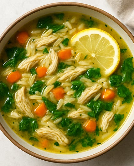 Lemon Chicken Orzo Soup