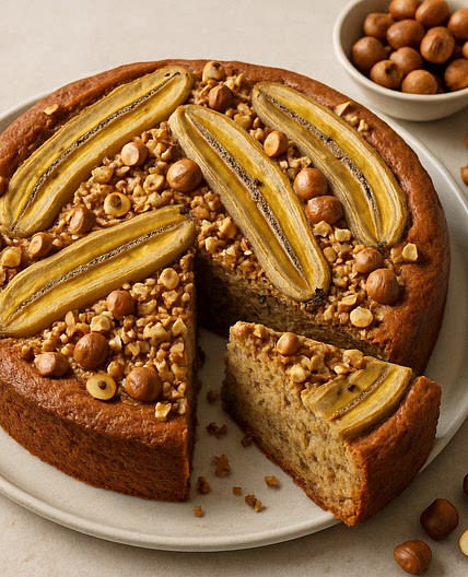 Banana Cake with Hazelnut Twist