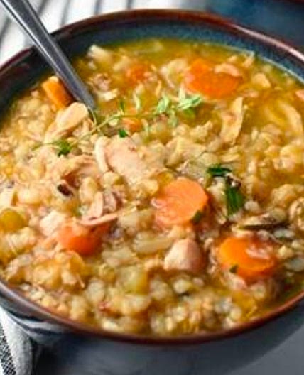 Mediterranean Rotisserie Chicken & Wild Rice Soup