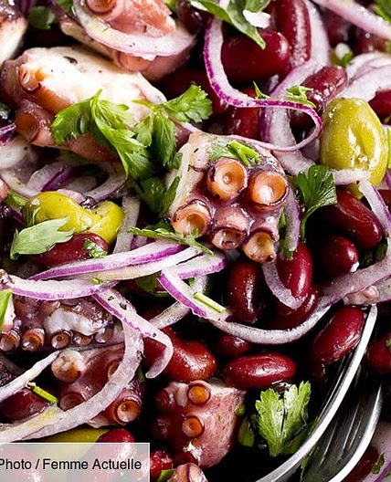 Poulpe aux haricots rouges