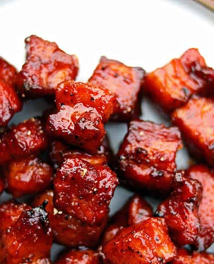 Smoked Pork Belly Burnt Ends
