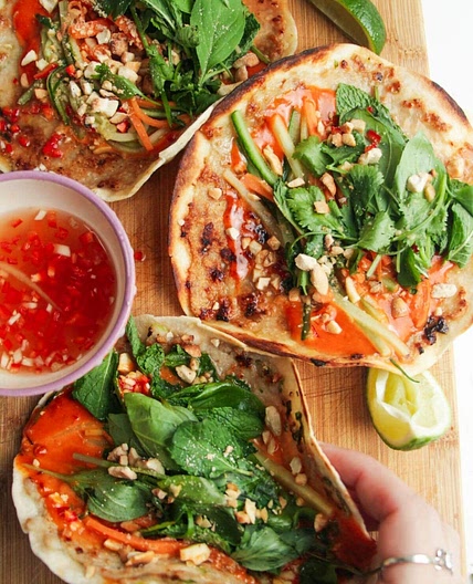 Smashed Bahn Mi Tacos