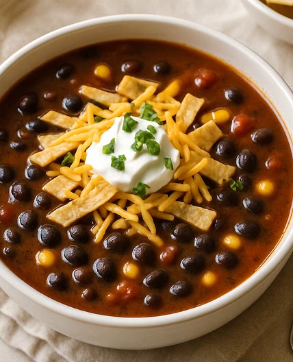 Easy Black Bean Enchilada Soup