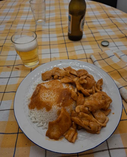 Pollo in agrodolce e riso