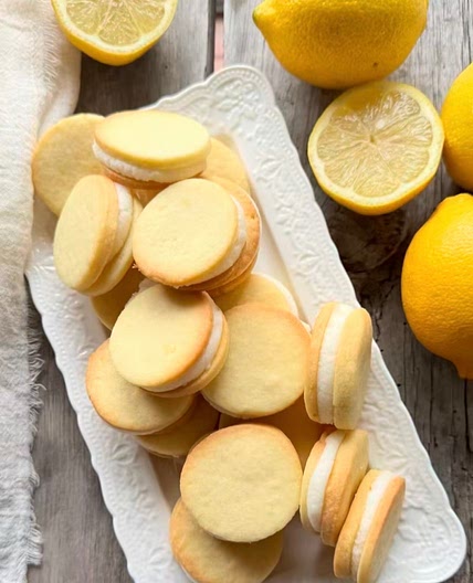 Lemon cream filled biscuits