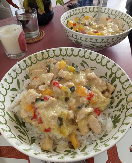 Curry Coco Poulet Courgette Poivron