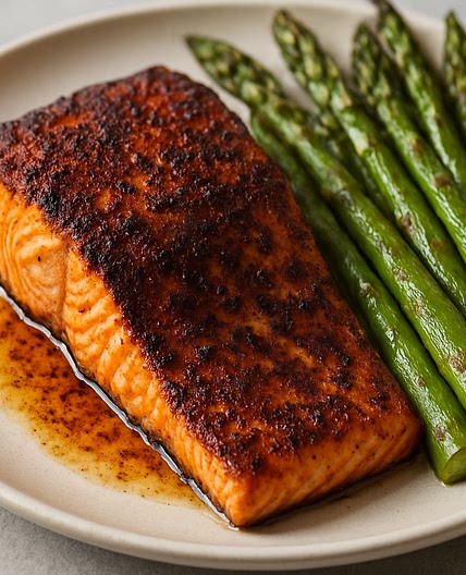 Blackened Salmon with Roasted Asparagus