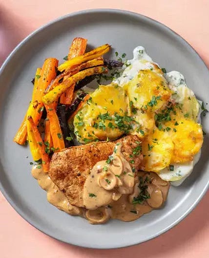 Schweinelachssteak mit Kartoffelgratin