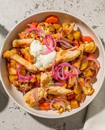 Shawarma-Teller mit Hähnchen
