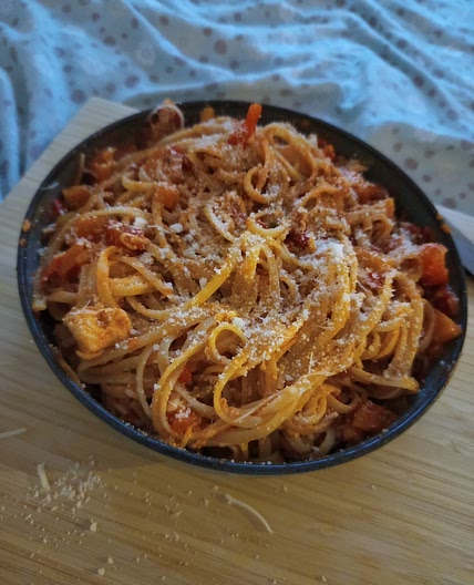 Spaghetti Poulet Poivrons