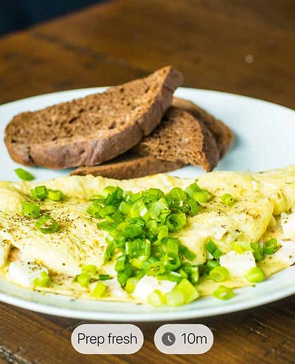Simple Feta & Green Onion Omelet