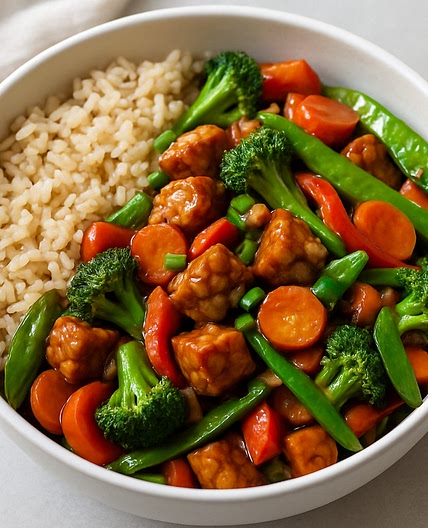 Vegan Instant Pot Tempeh Stir-Fry with Rice