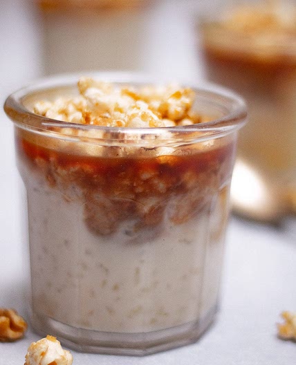 Riz au lait, caramel et riz soufflé Le Bon George