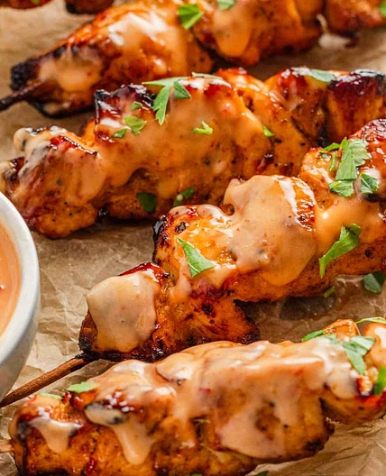 15 Minute Chicken Skewers Recipe (With Bang Bang Sauce)