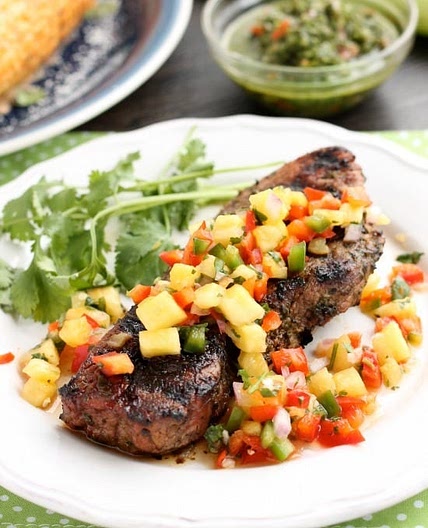 Chimichurri Steak with Pineapple Salsa