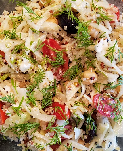 Quinoa, chickpea and fennel salad