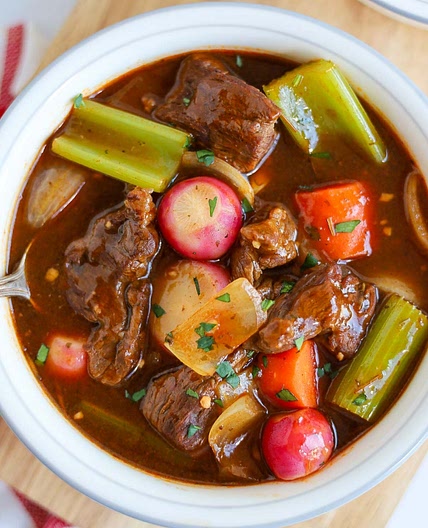 Keto Beef Stew with Radishes