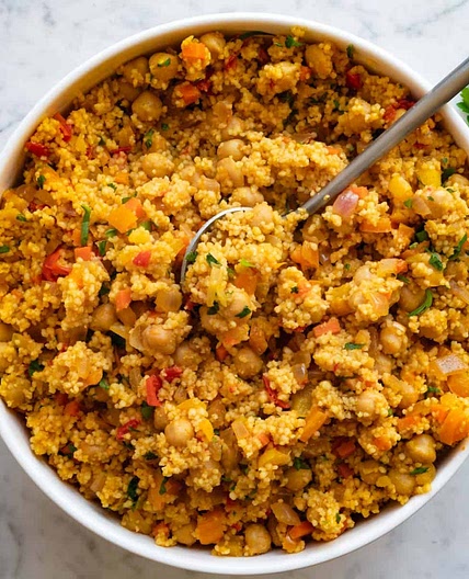 One-Pot Moroccan Couscous with Chickpeas Recipe