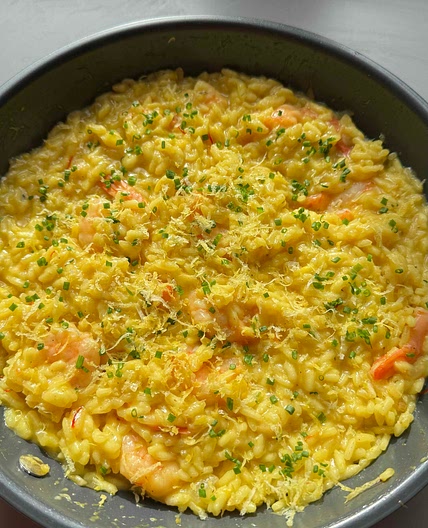 Risotto safran et scampis