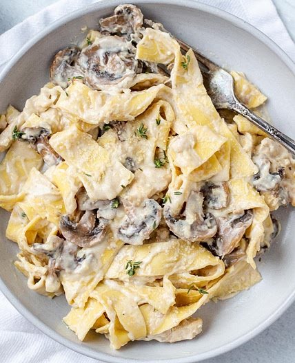 Chicken Mushroom Fettuccine Alfredo