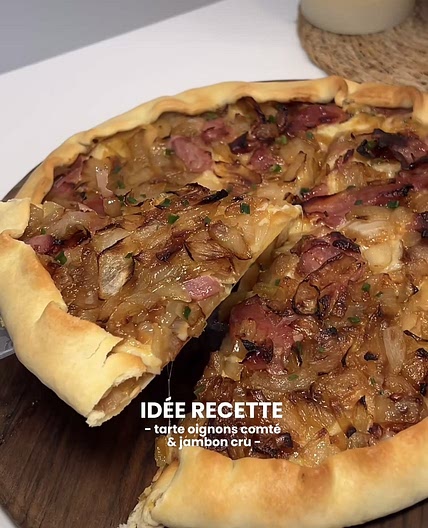 Tarte oignon comté & jambon cru