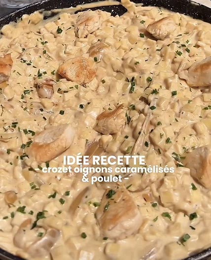 Crozet oignons caramélisés & poulet