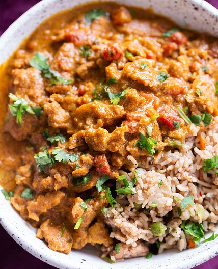 Instant Pot Vegan Coconut Chicken Curry with Soy curls