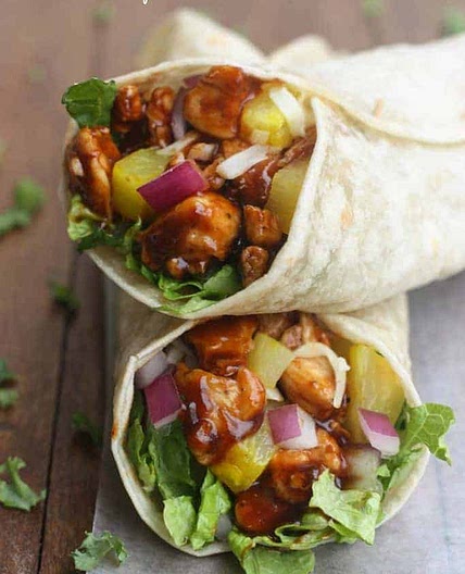 Hawaiian BBQ Chicken Wraps